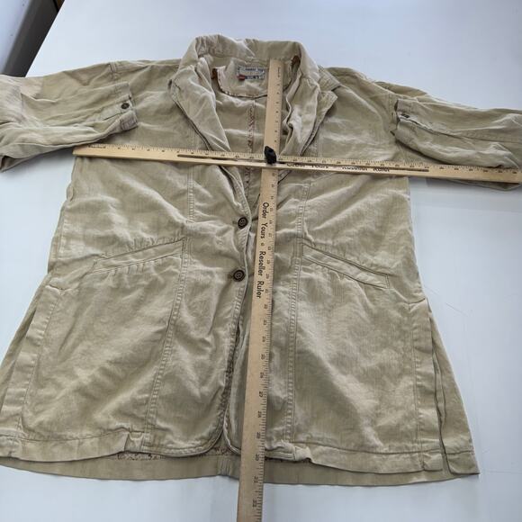 Pilcro Blazer Womens Large Tan Summer Relaxed Jacket Linen Cotton Blend - Picture 10 of 12